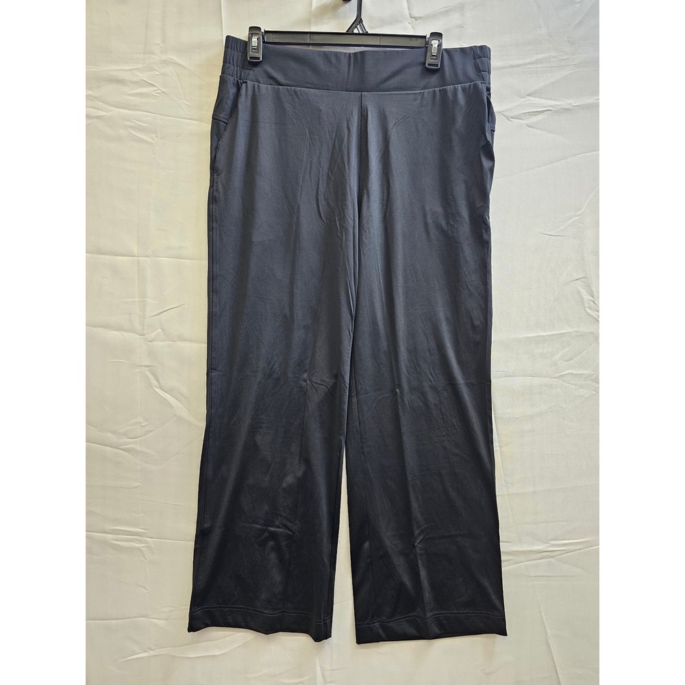 Members Mark Womens Travel Wide Leg Pant Black XL‎ Recycled Nylon Spandex NWT